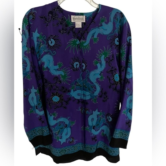 SILK Diane Von Furstenburg  Elegant Vibrant Art To Wear Tunic Blouse Top Small - Picture 2 of 11